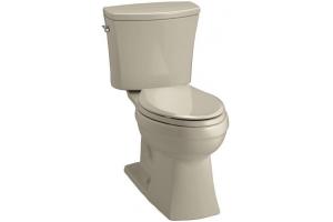Kohler Kelston K-11453-G9 Sandbar Comfort Height 1.28 Elongated Toilet with Cachet Toilet Seat and Left-Hand Trip Lever