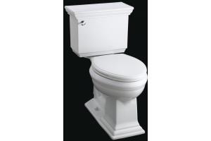Kohler Memoirs K-11460-0 White Comfort Height Elongated Toilet with Glenbury Toilet Seat and Left-Hand Trip Lever