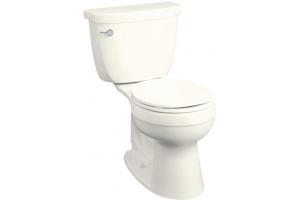 Kohler Cimarron K-11465-96 Biscuit Comfort Height Round-Front Toilet with Brevia Toilet Seat and Left-Hand Trip Lever