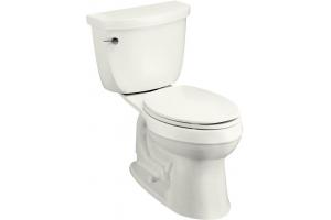 Kohler Cimarron K-11466-0 White Comfort Height Elongated Toilet with Brevia Toilet Seat and Left-Hand Trip Lever