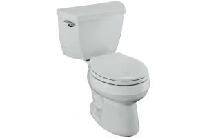 Kohler Wellworth K-11470-0 White Round-Front Toilet with Left-Hand Trip Lever