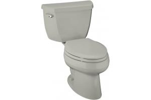 Kohler Wellworth K-3438-UT-95 Ice Grey Elongated Toilet with 14\" Rough-In, Left-Hand Trip Lever, Tank Cover Locks and Tank Liner