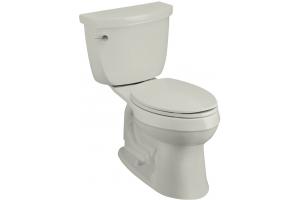 Kohler Cimarron K-3496-95 Ice Grey Comfort Height Two-Piece Elongated Toilet with Left-Hand Trip Lever