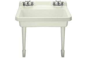 Kohler Harborview K-6607-4-NG Tea Green Self-Rimming or Wall-Mount Utility Sink with Four-Hole Faucet Drilling