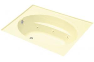 Kohler Windward K-1114-LH-Y2 Sunlight 6\' Whirlpool Bath Tub with Heater, Three-Sided Integral Tile Flange and Left-Hand Drain