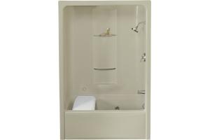 Kohler Sonata K-1684-H-96 Biscuit 5\' Bath And Shower Whirlpool with Heater And Right-Hand Drain