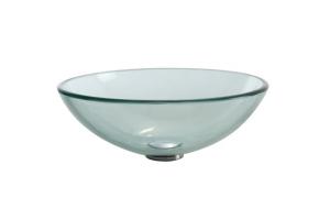 Kraus GV-101-CH Chrome Clear Glass Vessel Bathroom Sink With Pu-Mr