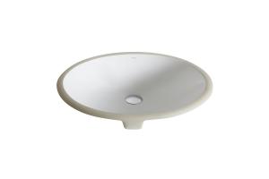 Kraus KCU-211 Elavo White Ceramic Small Oval Undermount Bathroom Sink W/ Overflow