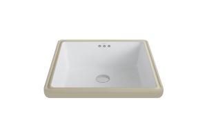 Kraus KCU-231 Elavo White Ceramic Square Undermount Bathroom Sink W/ Overflow