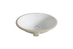 Kraus KCU-271 Elavo White Ceramic Large Oval Undermount Bathroom Sink W/ Overflow