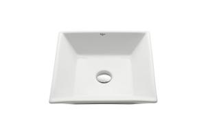 Kraus KCV-125 White Square Ceramic Bathroom Sink