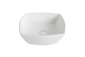 Kraus KCV-126 Elavo White Ceramic Flared Square Vessel Bathroom Sink