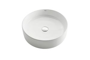 Kraus KCV-140 White Round Ceramic Bathroom Sink