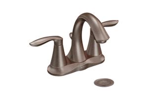 Moen 6410ORB Eva Oil Rubbed Bronze 4\" Centerset Faucet with Pop-Up