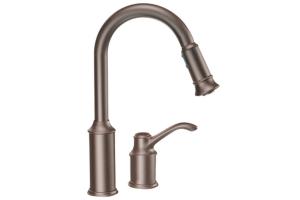 Moen 7590ORB Aberdeen Oil Rubbed Bronze Lever Handle Kitchen Faucet with Pulldown Spout