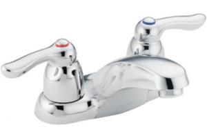 Moen Chateau CA64922 Chrome Two Lever Handle Low Arc Centerset Faucet without Drain Assembly