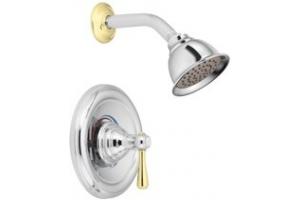 Moen Kingsley T2112CP Chrome/Polished Brass Posi-Temp Shower Trim Kit with Lever Handle