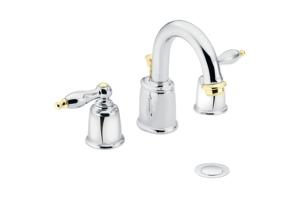 Moen Castleby T4985CP Chrome/Polished Brass 8-16\" Widespread Trim Kit with Lever Handles