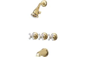 Price Pfister 01-8CPP Savannah Brass Polished Tub Spout and Shower
