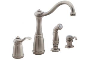 Price Pfister Marielle 26-4NEE Rustic Pewter Single Handle Kitchen Faucet with Side Spray & Soap Dispenser