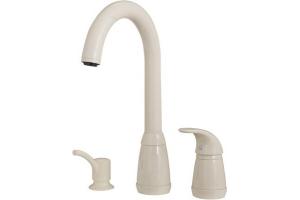 Price Pfister Contempra 526-50BB Biscuit Lever Handle Pull-Out Kitchen Faucet with Soap Dispenser