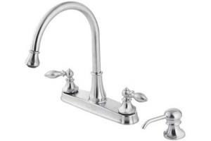 Price Pfister Catalina 536-EPBS Stainless Steel Two Handle Pull-Out Kitchen Faucet with Soap Dispenser