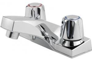 Pfister 143-5000 Pfirst Series Chrome Two Handle Centerset Lavatory Faucet Less Pop-Up