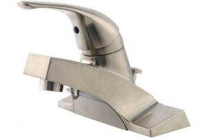 Pfister G142-600K Pfirst Series Brushed Nickel Single Handle Centerset Lavatory Faucet with Pop-Up