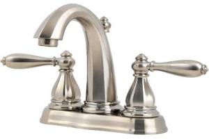 Pfister GT48-RP0K Portola Brushed Nickel Two Handle Centerset Lavatory Faucet with Pop-Up