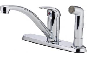 Pfister G134-6000 Pfirst SeriesChrome Single Handle Kitchen Faucet with Spray