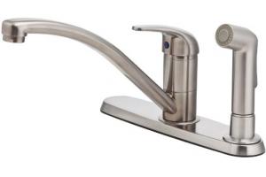 Pfister G134-600S Pfirst Series SS Single Handle Kitchen Faucet with Spray