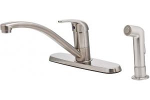 Pfister G134-700S Pfirst Series SS Single Handle Kitchen Faucet with Spray