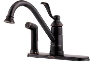 Pfister GT34-3PY0 Portland Chrome Single Handle Kitchen Faucet with Spray