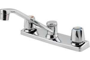 Pfister 135-1000 Pfirst Series Chrome Two Handle Kitchen Faucet with Spray