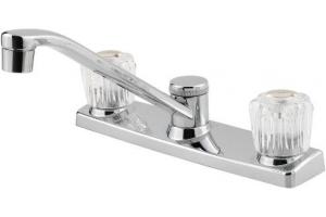 Pfister 135-1100 Pfirst Series Chrome Two Handle Kitchen Faucet with Spray