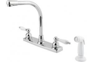 Pfister 136-4000 Pfirst Series Chrome Two Handle Kitchen Faucet with Spray