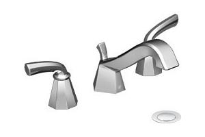 ShowHouse by Moen Felicity S447 Chrome 8-16\" Widespread Faucet with Pop-Up & Lever Handles