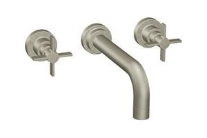ShowHouse by Moen Solace S4712BN Brushed Nickel Wall Mount Vessel with Cross Handles