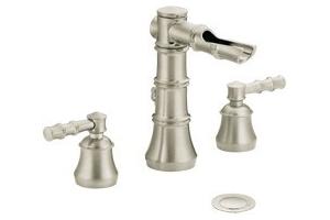 ShowHouse by Moen Bamboo S881BN Brushed Nickel 8-16\" Widespread Faucet with Pop-Up & Lever Handles