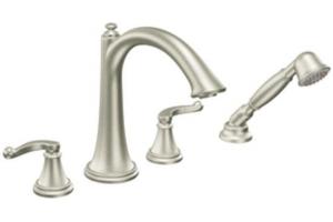 ShowHouse by Moen Savvy TS294BN Brushed Nickel Roman Tub Faucet with Hand Shower & Lever Handles