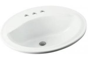 Sterling 442001-96 Sanibel KOHLER Biscuit Oval 20\"X17\"X8\" Lavatory with Single Faucet-Hole Drilling