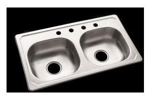 Sterling 14619-3F Specialty Sink 33\" x 19\" x 6\" Double-Basin Self-Rimming Specialty Sink