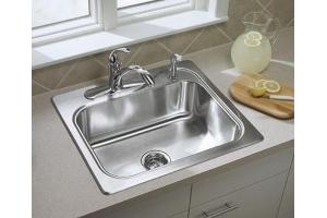 Sterling 11404-3 Southhaven Stainless Steel Self-Rimming Single-Basin Kitchen Sink with Three-hole Faucet Punching