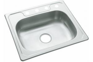 Sterling 14631-4 Middleton Stainless Steel Self-Rimming Single-Basin Kitchen Sink with Four-hole Faucet Punching